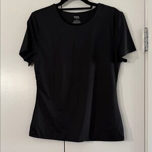 Black Short Sleeve Crewneck Top